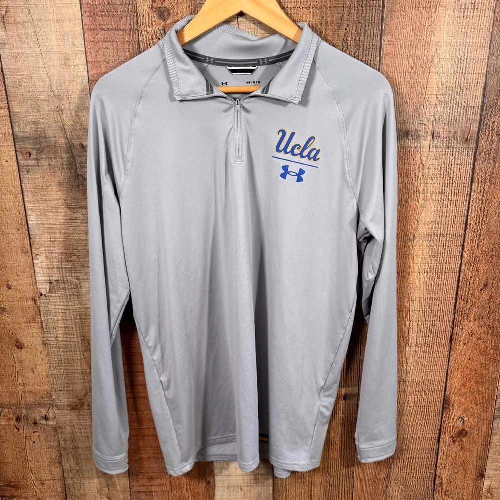 Under Armour UCLA Men's Quarter Zip Pullover Medium Gray Loose Fit Athletic Top